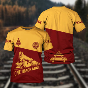 Railspirit Personalized Duluth, Missabe, & Iron Range Railroad T Shirt One Track Mind Unisex Train Shirt Gift Idea For Train Lover