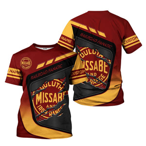 Railspirit Personalized Duluth, Missabe, & Iron Range Railroad T-Shirt Ripped Texture Style Train Shirt For Railroad Fanatic