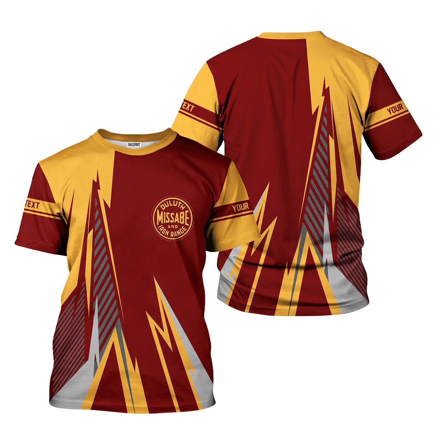 Railspirit Personalized Duluth, Missabe, & Iron Range Railroad T-Shirt Lightning-Inspired Railway Style Shirt For Train Lovers