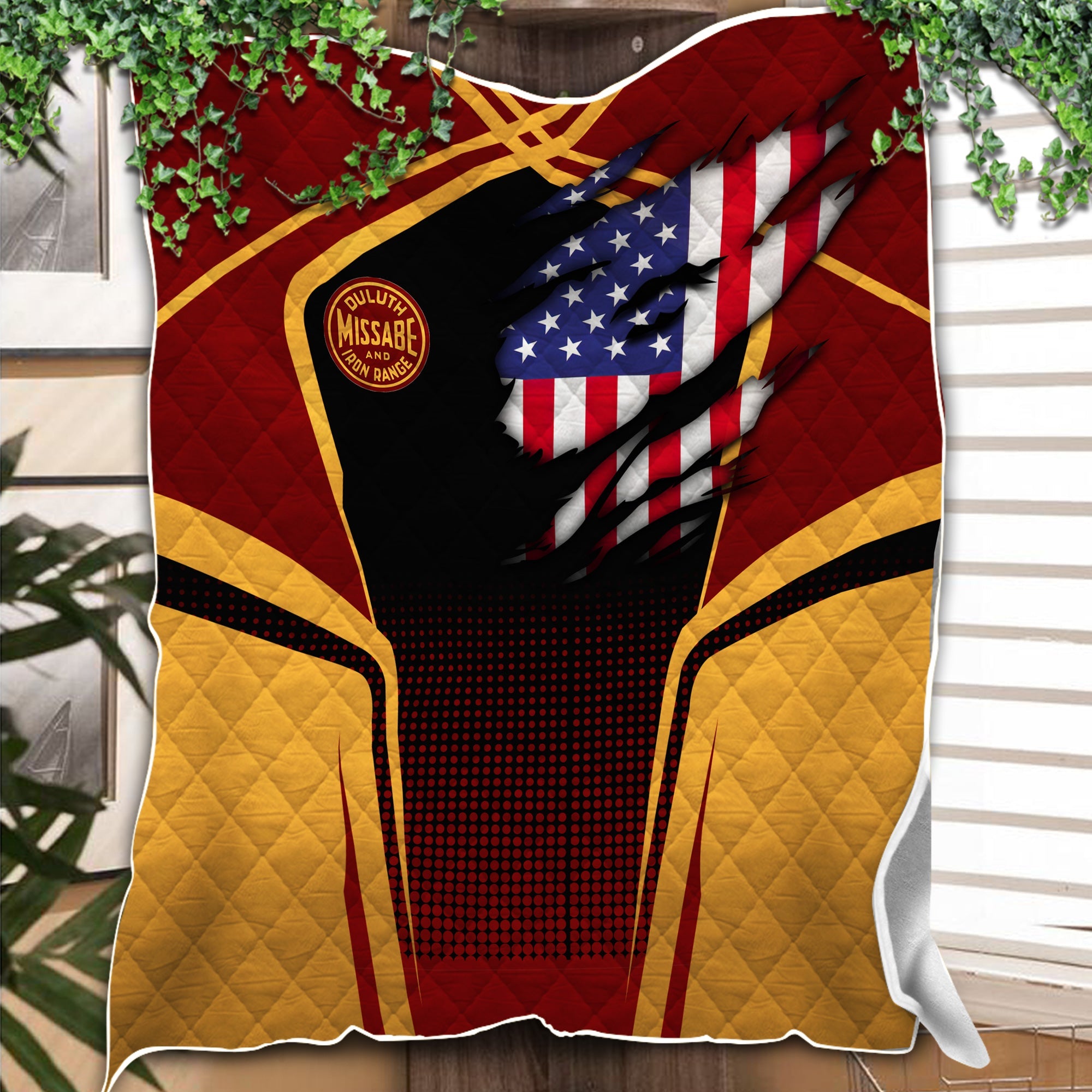 Railspirit Personalized Duluth, Missabe, & Iron Range Railroad Premium Quilts American Vintage All Over Printed Premium Quilts