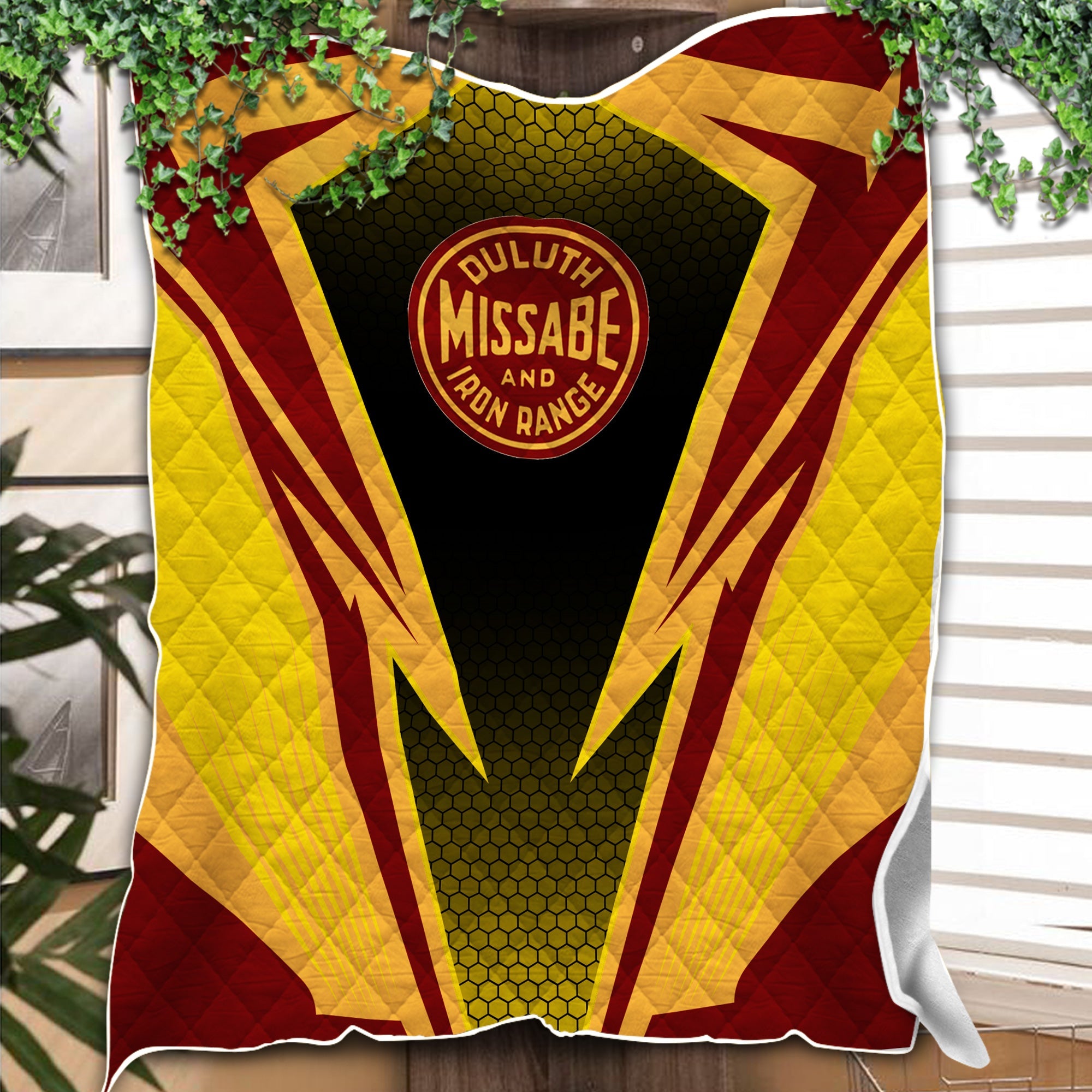 Railspirit Duluth, Missabe, & Iron Range Railroad Premium Quilts Lightning Graphic Style Premium Quilts Gift Idea For Train Lover