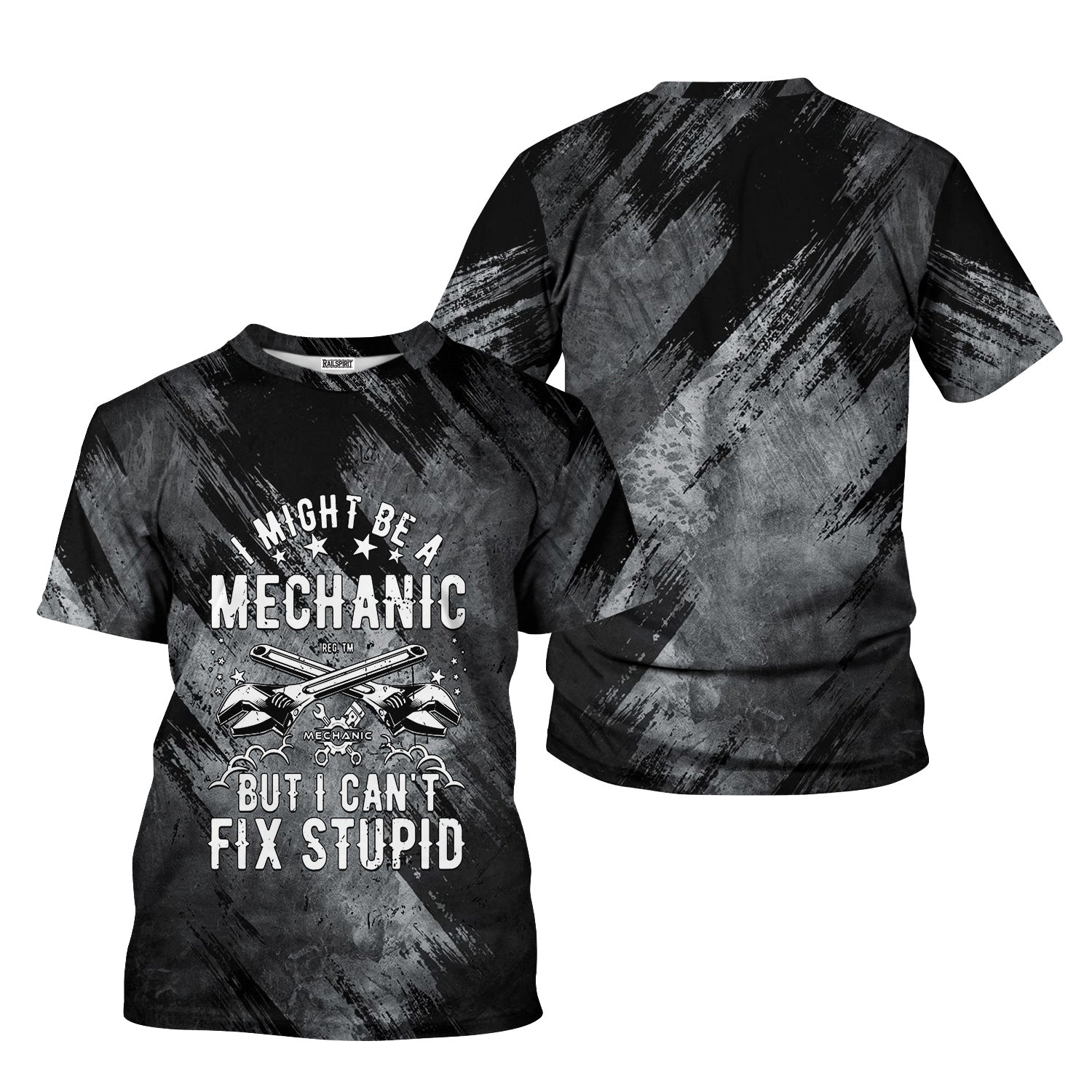 Vintage Mechanic Unisex T Shirt I Might Be A Mechanic Wrench Black Shirt All Over Print