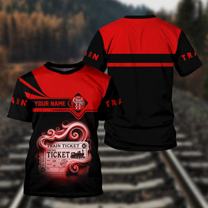 Railspirit Personalized The Chief Santa Fe Railroad T Shirt Train Ticket American Locomotive Printed Train