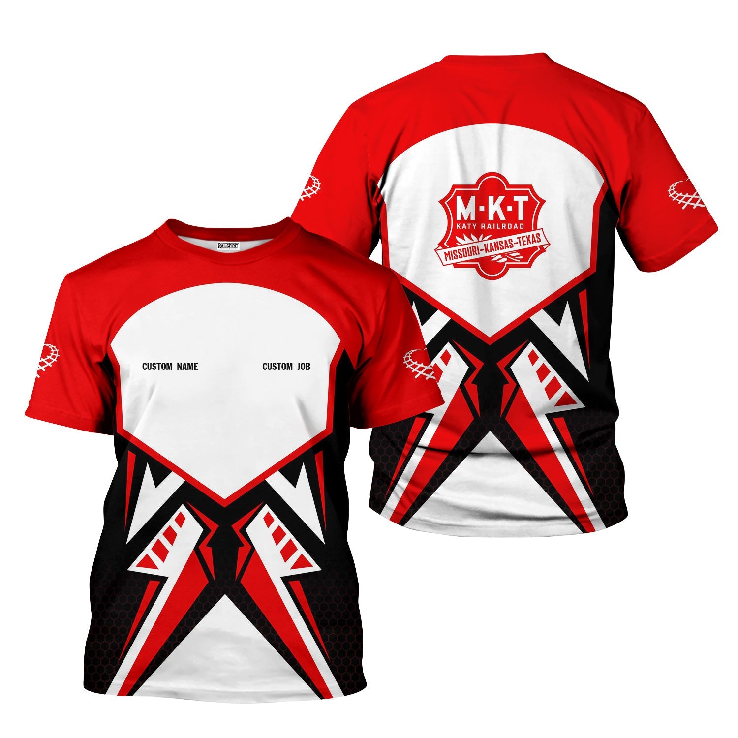 Railspirit Personalized Katy Railroad T-Shirt Vibriant Style with Custom Position Train Shirt