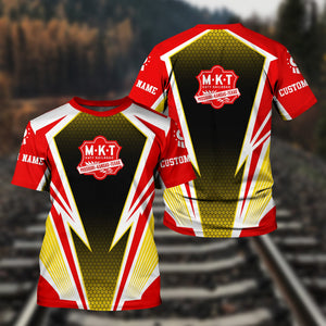 Railspirit Personalized Katy Railroad T-Shirt Lightning Graphic Style Shirt Gift Idea For Train Lover