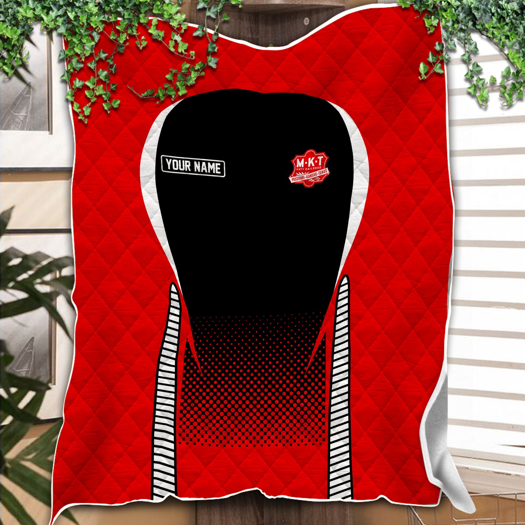 Railspirit Personalized Katy Railroad Premium Quilts Train Premium Quilts Gift Idea For Train Lover