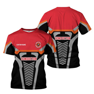 Railspirit Personalized Pacific Electric Railroad T-Shirt Track-Inspired with Custom Job Position Train Shirt