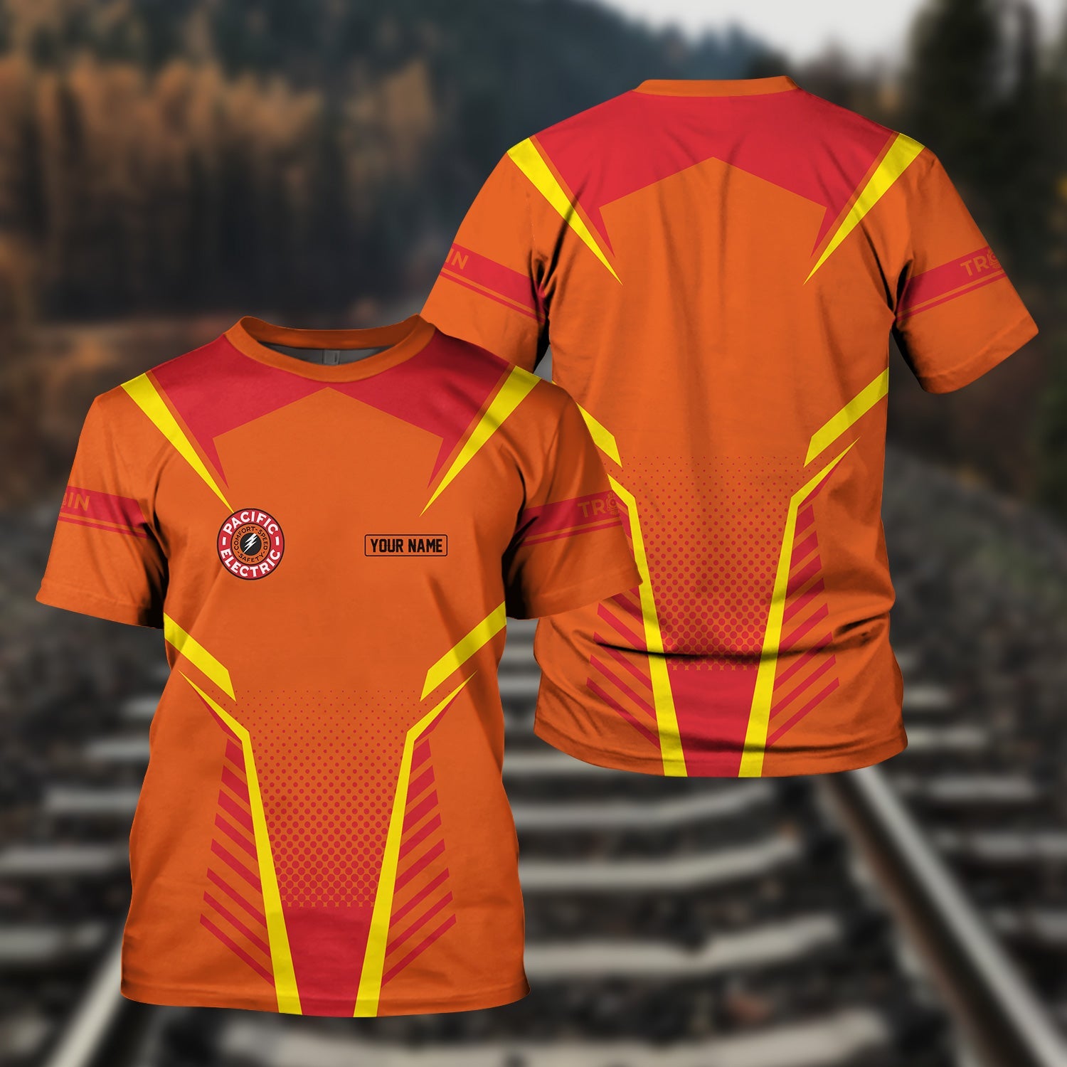 Railspirit Personalized Pacific Electric Railroad T Shirt Unisex Train Shirt All Over Print