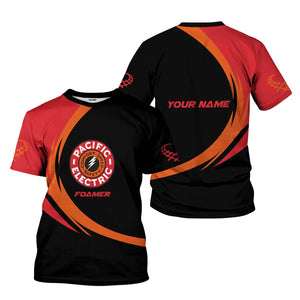 Railspirit Personalized Pacific Electric Railroad T-Shirt Unique Graphic Style Shirt For Train Enthusiasts