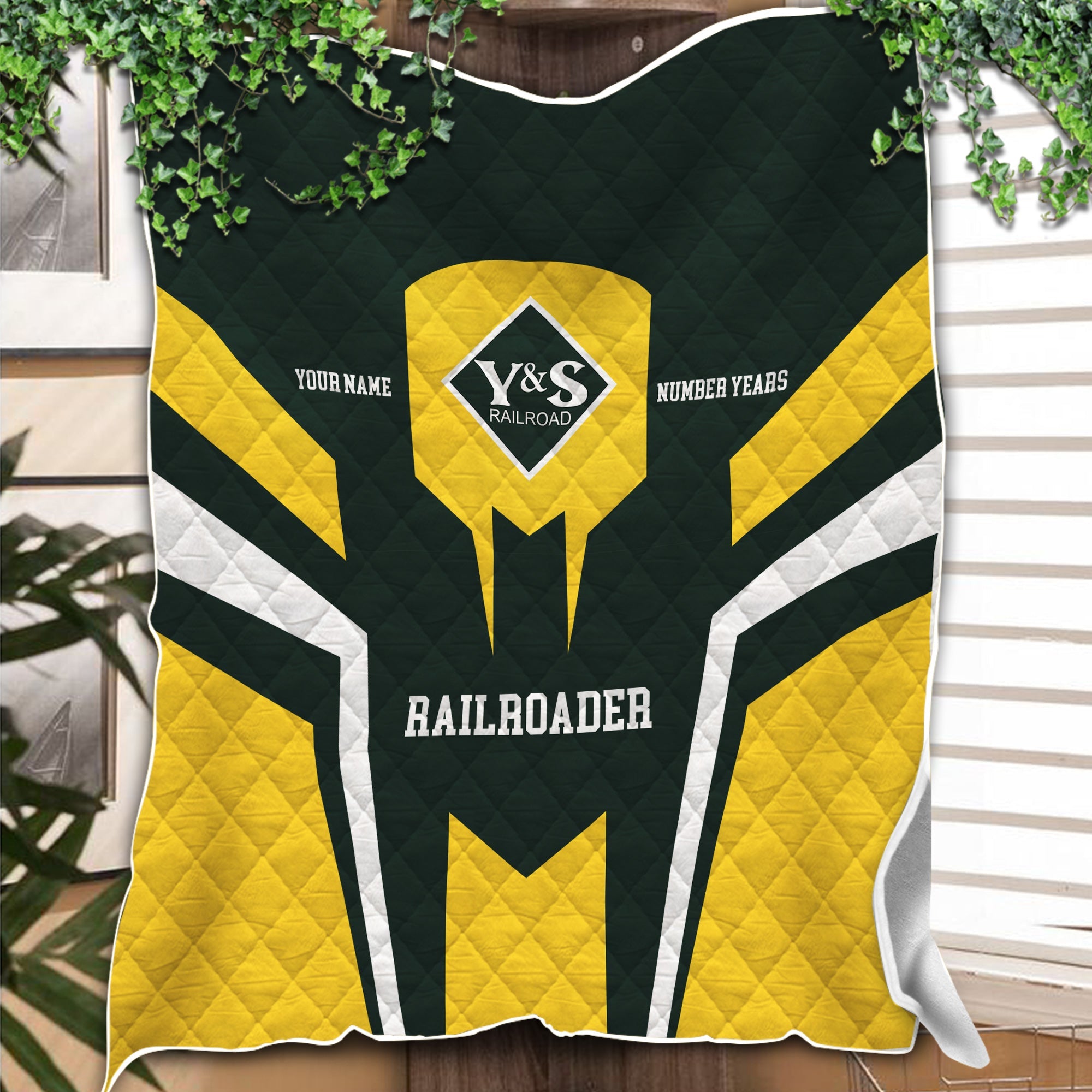 Railspirit Personalized Youngstown & Southern Railroad Premium Quilts Custom Year Railroader Gift Idea For Train Lover
