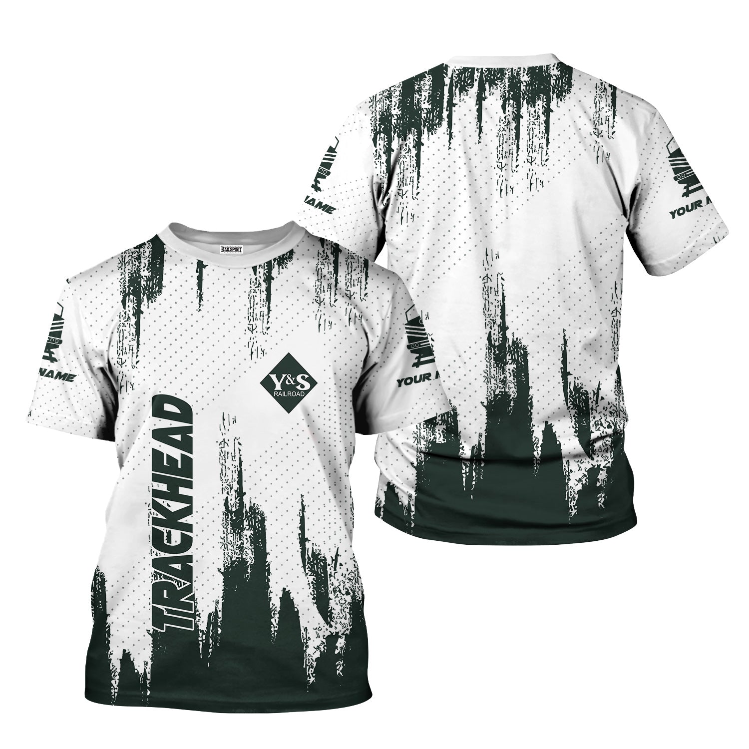 Railspirit Personalized Youngstown & Southern Railroad T-Shirt Paint Impact Design Train Shirt for Trackhead