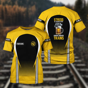 Railspirit Personalized Richmond, Fredericksburg And Potomac Railroad T Shirt Stress Is Caused By Not Having Enough Trains Shirt All Over Print