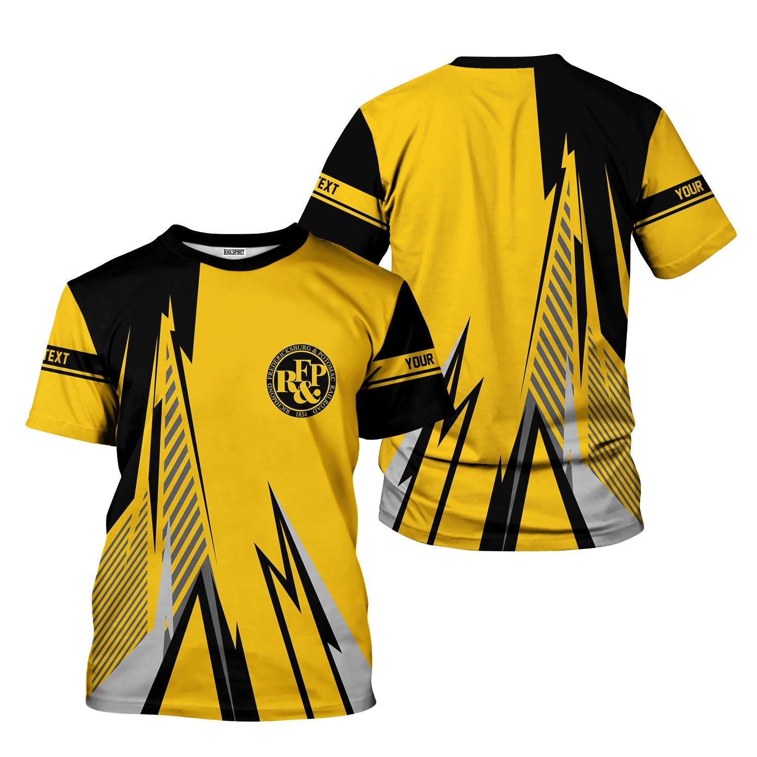 Railspirit Personalized Richmond, Fredericksburg And Potomac Railroad T-Shirt Lightning-Inspired Railway Style Shirt For Train Lovers