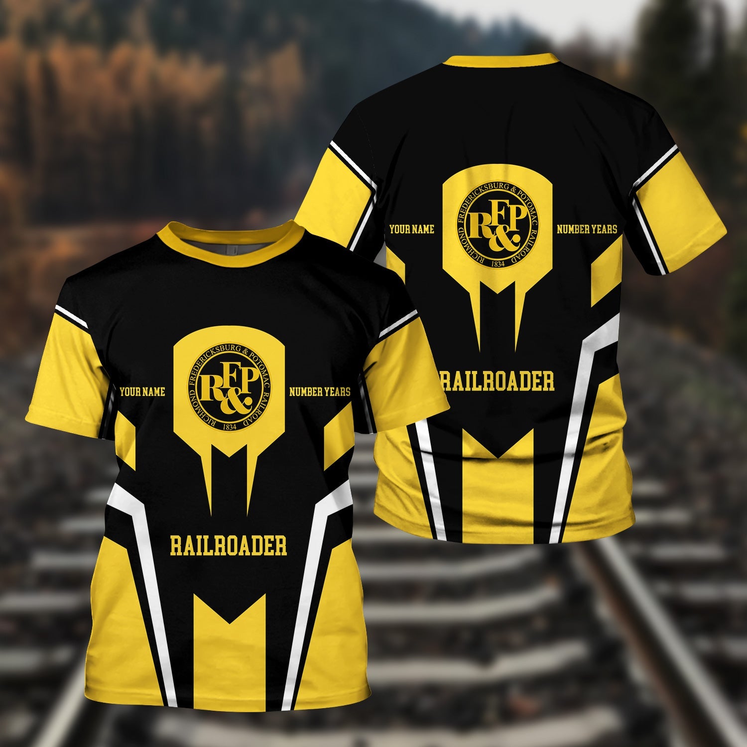 Railspirit Personalized Richmond, Fredericksburg And Potomac Railroad T-Shirt Custom Year Railroader Shirt Gift Idea For Train Lover