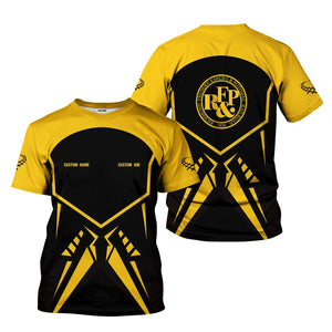 Railspirit Personalized Richmond, Fredericksburg And Potomac Railroad T-Shirt Vibriant Style with Custom Position Train Shirt