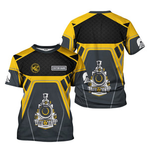 Railspirit Personalized Richmond, Fredericksburg And Potomac Railroad T-Shirt Steam Locomotive Engine Graphic Train Shirt All Over Print