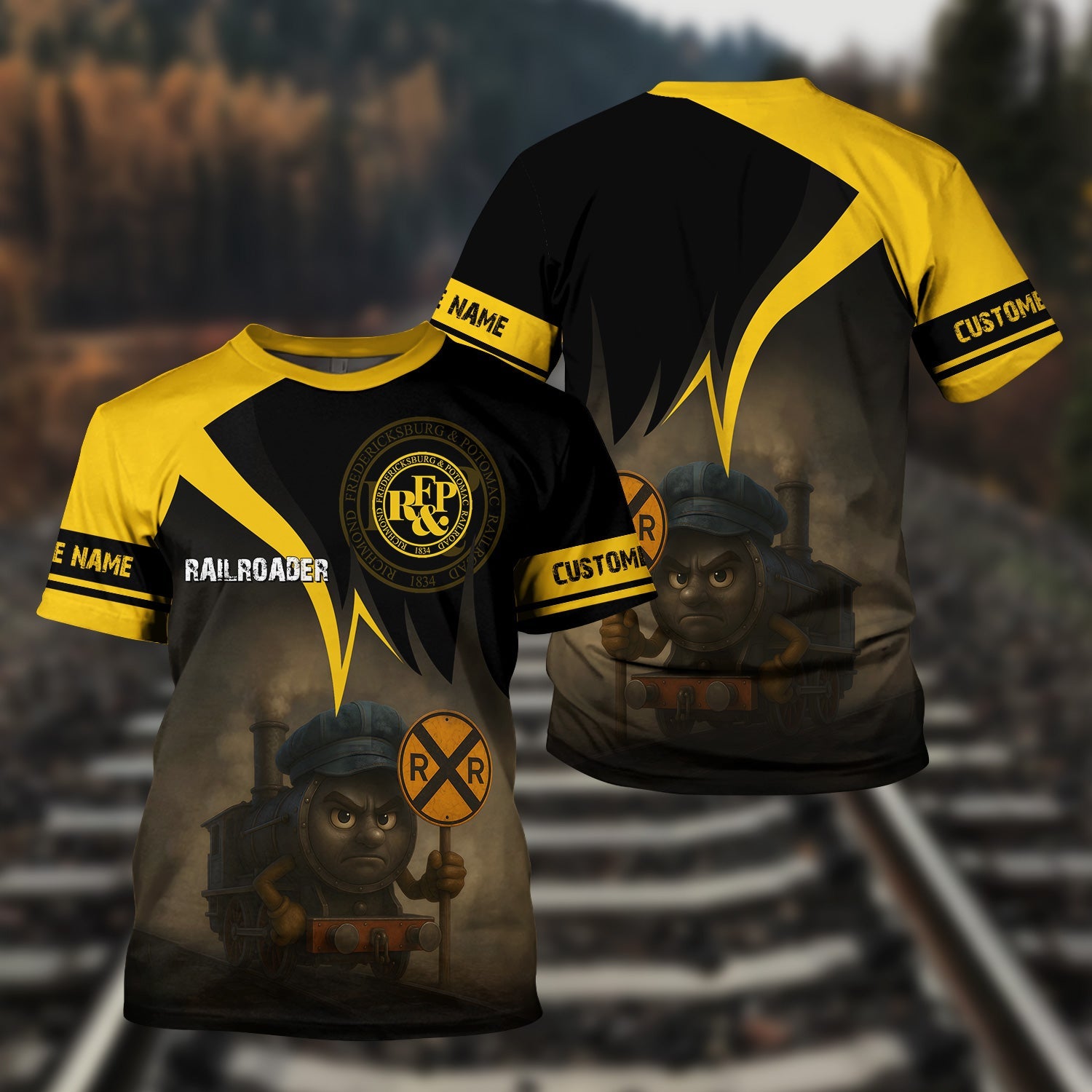 Railspirit Personalized Richmond, Fredericksburg And Potomac Railroad T-Shirt Angry Train Shirt Gift Idea For Train Lover