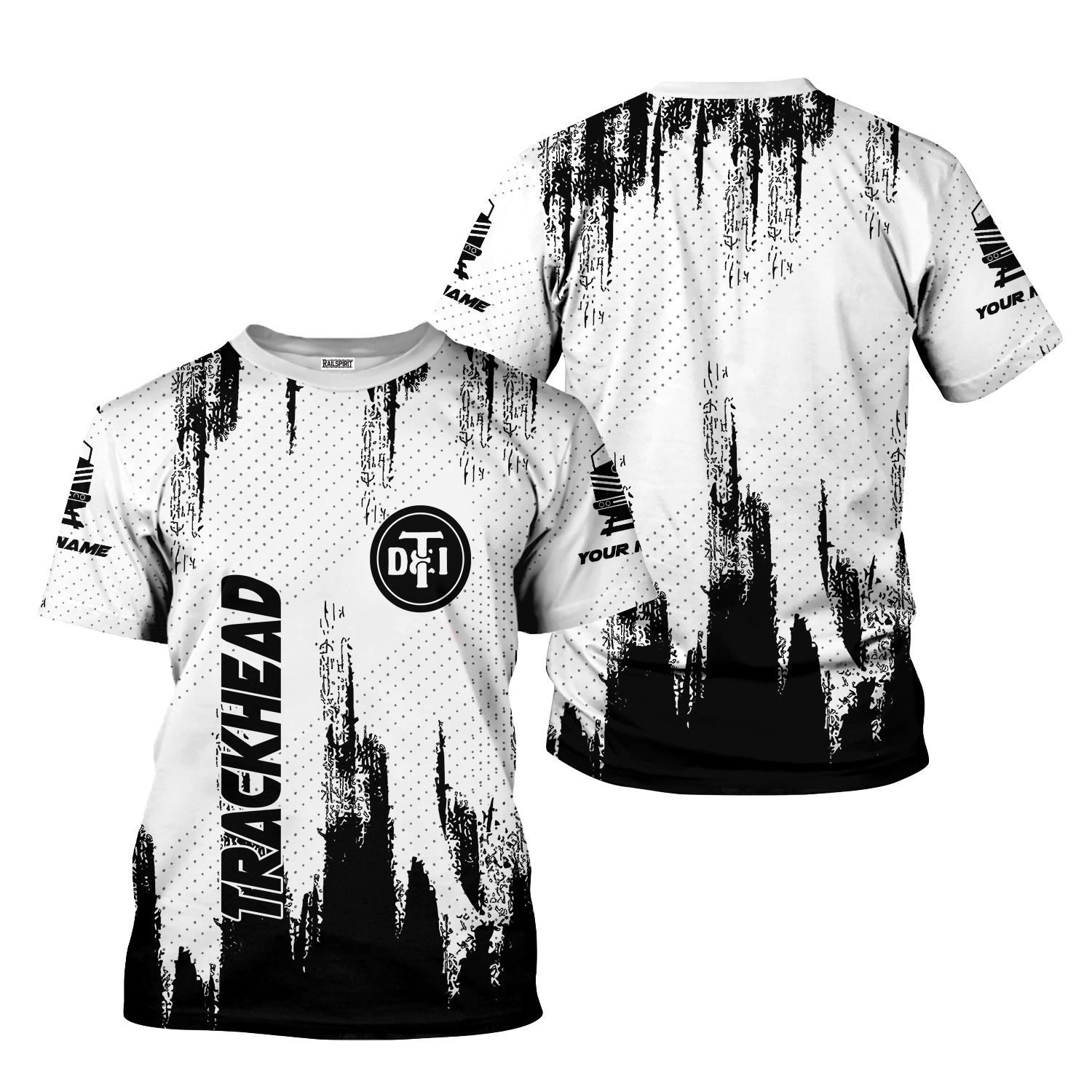 Railspirit Personalized Detroit Toledo And Ironton Railroad T-Shirt Paint Impact Design Train Shirt for Trackhead