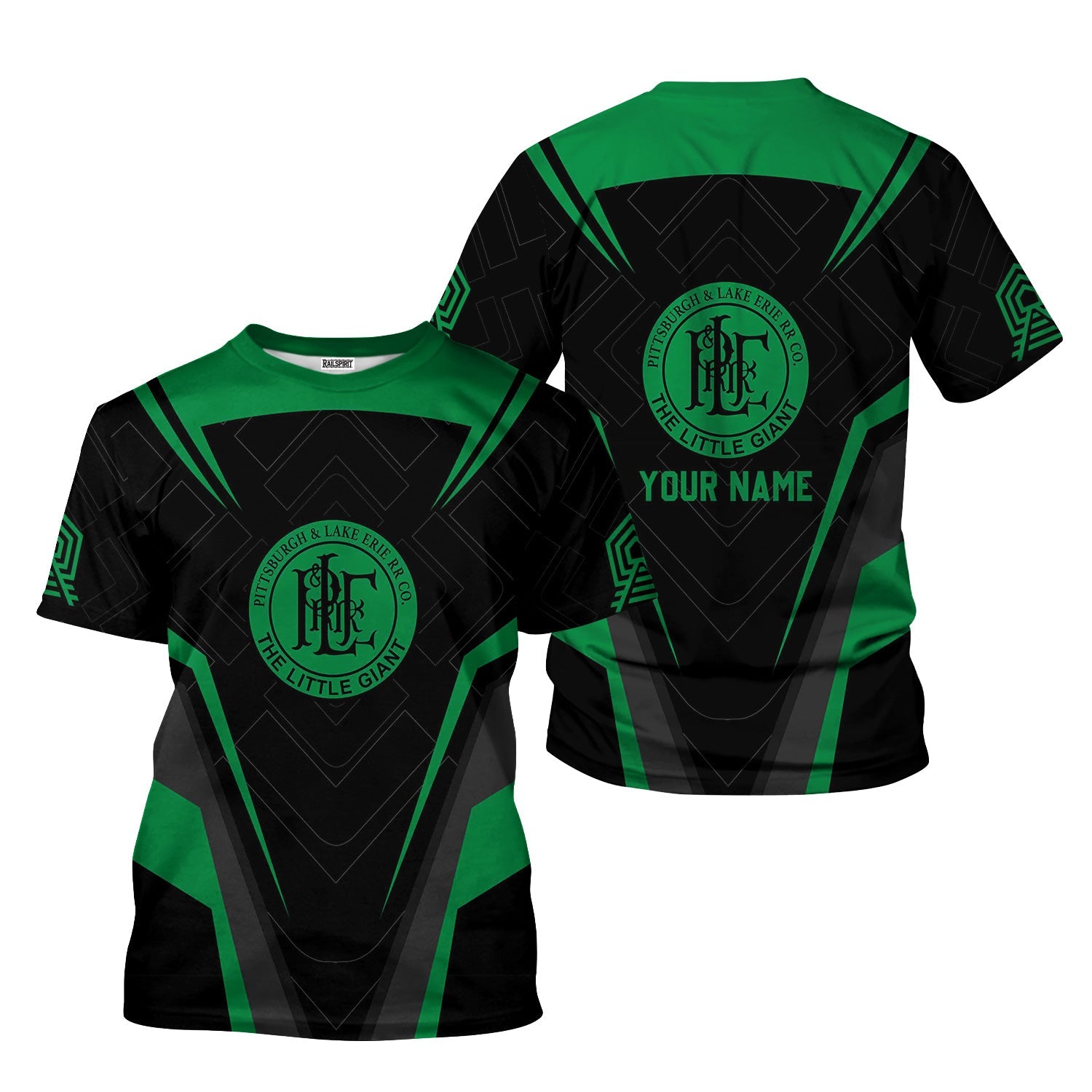 Railspirit Personalized Pittsburgh And Lake Erie Railroad T-Shirt Railway Inspired Apparel Train Shirt for Train Lovers