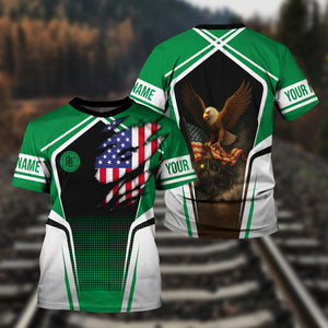 Railspirit Personalized Pittsburgh And Lake Erie Railroad T Shirt American Eagle Vintage Train Shirt