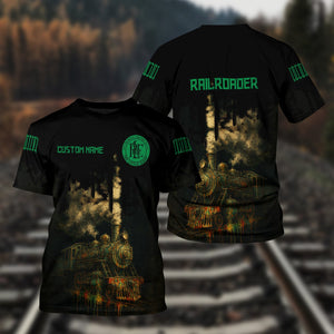 Railspirit Personalized Pittsburgh And Lake Erie Railroad T-Shirt Vintage Train Art Style Shirt For Locomotive Fans