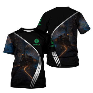 Railspirit Personalized Pittsburgh And Lake Erie Railroad T-Shirt Steampunk Locomotive with Custom Year Train Shirt