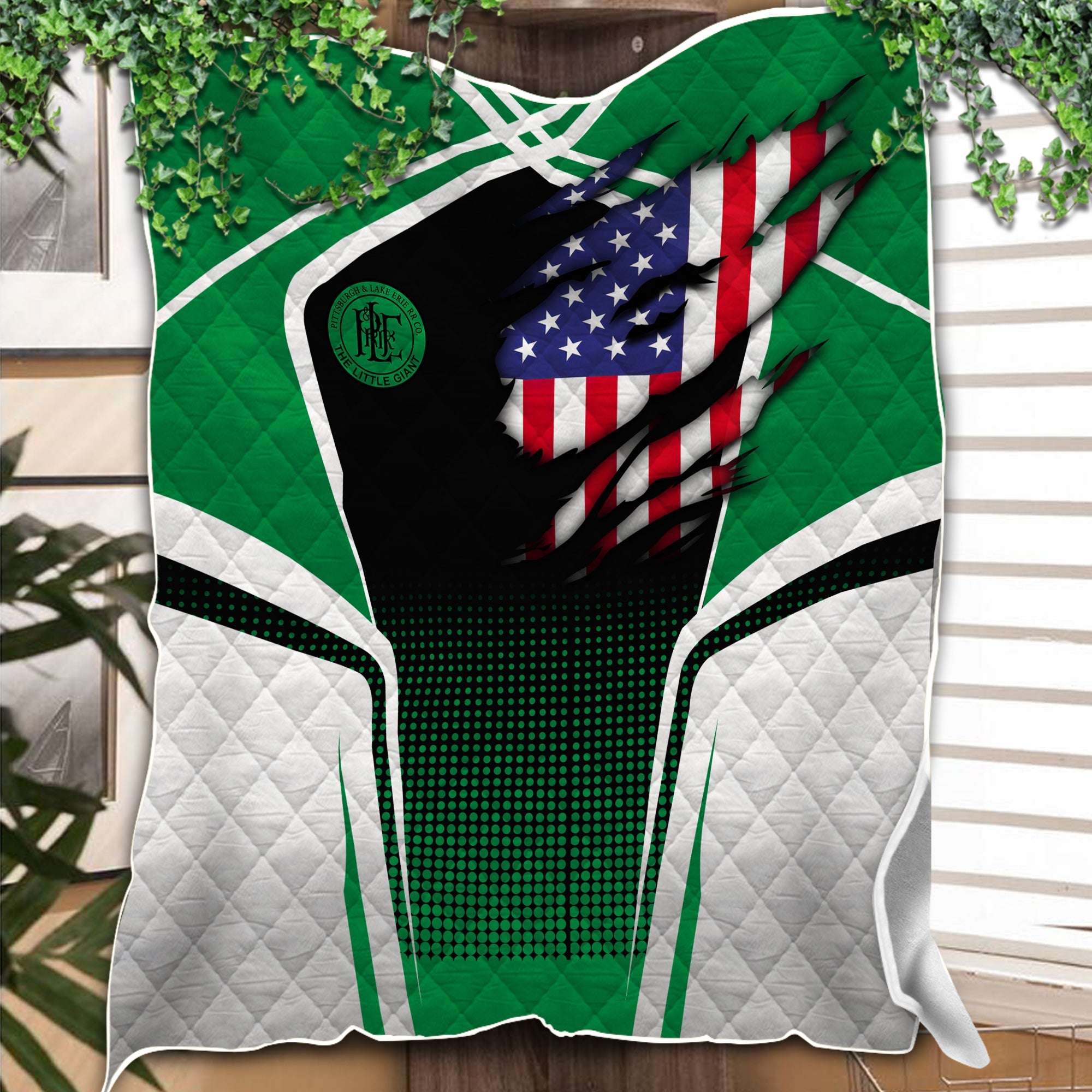 Railspirit Personalized Pittsburgh And Lake Erie Railroad Premium Quilts American Vintage All Over Printed Premium Quilts