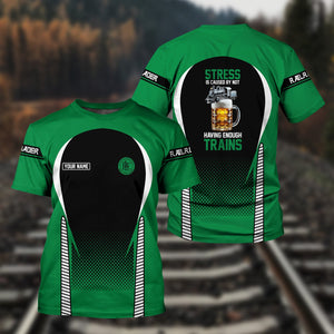 Railspirit Personalized Pittsburgh And Lake Erie Railroad T Shirt Stress Is Caused By Not Having Enough Trains Shirt All Over Print