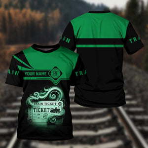 Railspirit Personalized Pittsburgh And Lake Erie Railroad T Shirt Train Ticket American Locomotive Printed Train