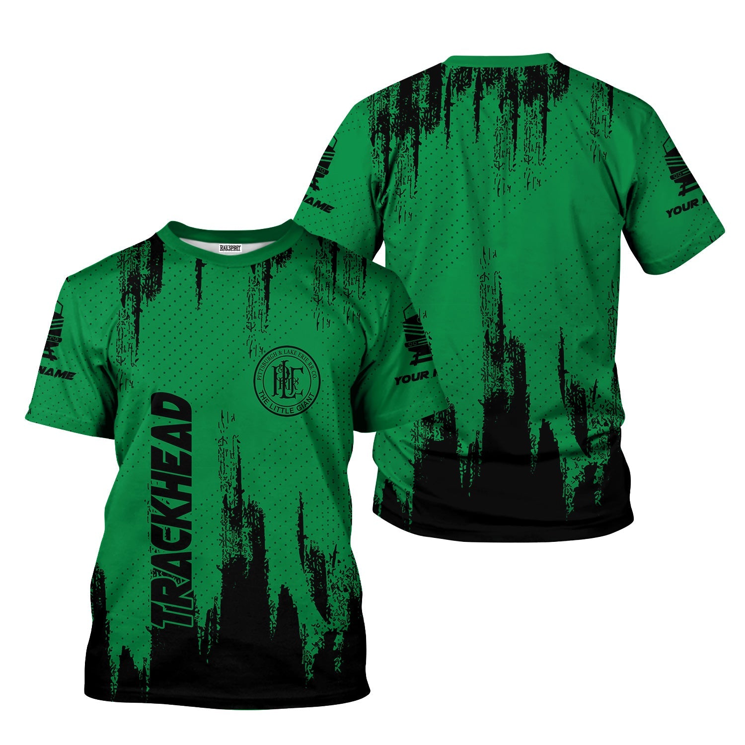 Railspirit Personalized Pittsburgh And Lake Erie Railroad T-Shirt Paint Impact Design Train Shirt for Trackhead