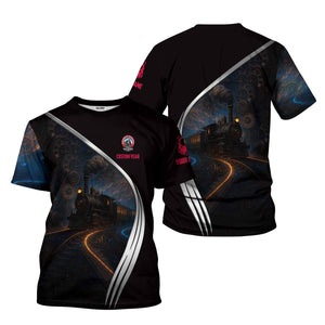 Railspirit Personalized Durango And Silverton Narrow Gauge Railroad T-Shirt Steampunk Locomotive with Custom Year Train Shirt