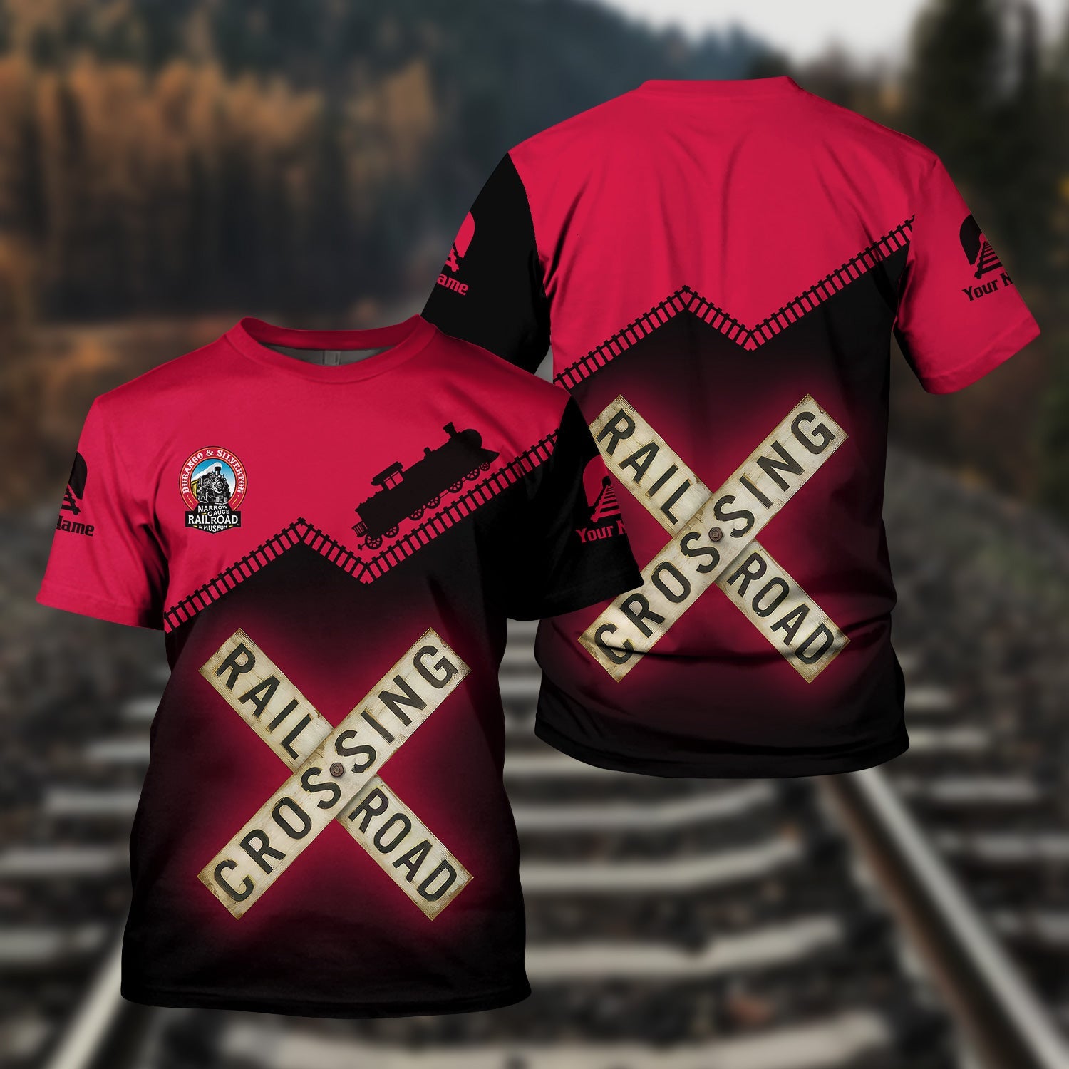 Railspirit Personalized Durango And Silverton Narrow Gauge Railroad T Shirt Railroad Crossing Printed Train Track Shirt