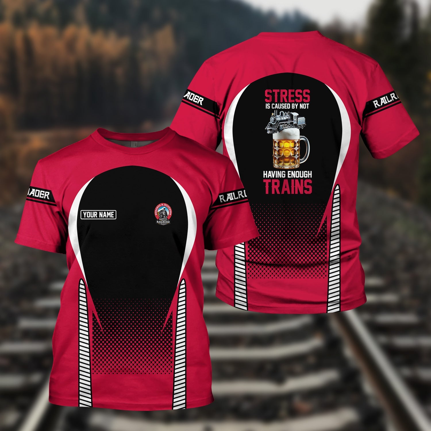 Railspirit Personalized Durango And Silverton Narrow Gauge Railroad T Shirt Stress Is Caused By Not Having Enough Trains Shirt All Over Print