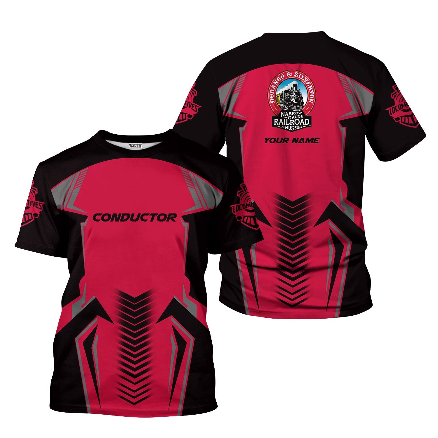 Railspirit Personalized Durango And Silverton Narrow Gauge Railroad T-Shirt Standout Style with Custom Position Train Shirt