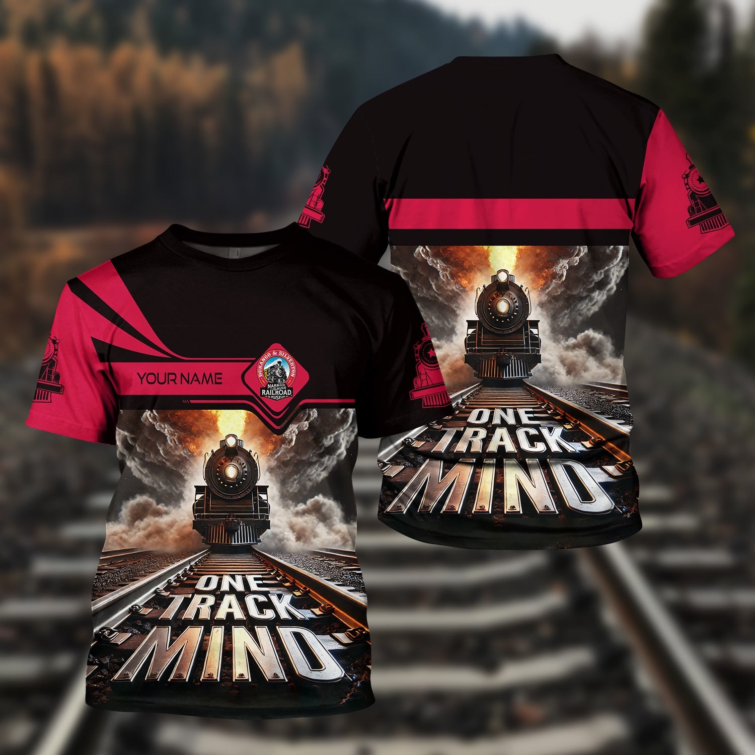 Railspirit Personalized Durango And Silverton Narrow Gauge Railroad T Shirt One Track Mind Train Printed Shirt