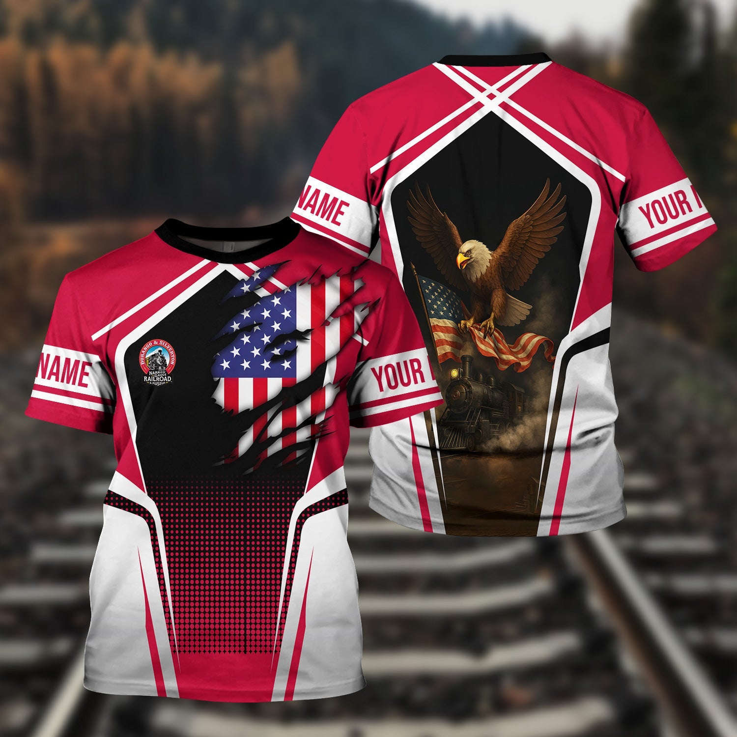 Railspirit Personalized Durango And Silverton Narrow Gauge Railroad T Shirt American Eagle Vintage Train Shirt