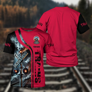 Railspirit Custom Name Durango And Silverton Narrow Gauge Railroad T Shirt Railroad Crossing Sign Train Shirt All Over Print