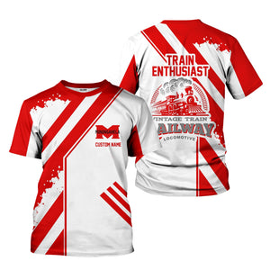 Railspirit Personalized Monongahela Railroad T-Shirt Locomotive Design Train Shirt for Train Enthusiast