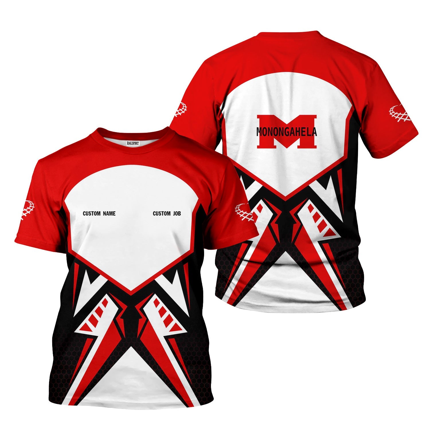 Railspirit Personalized Monongahela Railroad T-Shirt Vibriant Style with Custom Position Train Shirt