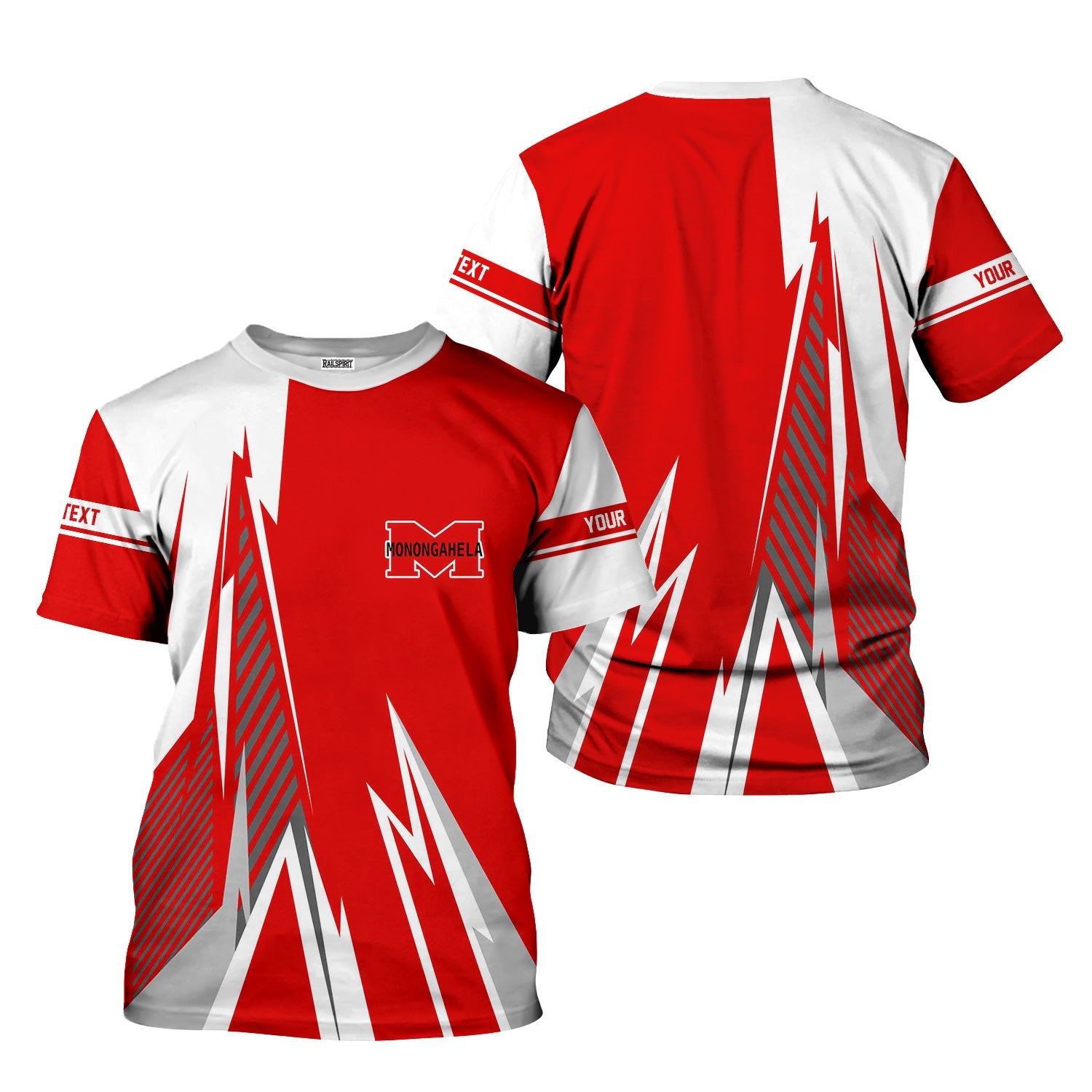 Railspirit Personalized Monongahela Railroad T-Shirt Lightning-Inspired Railway Style Shirt For Train Lovers