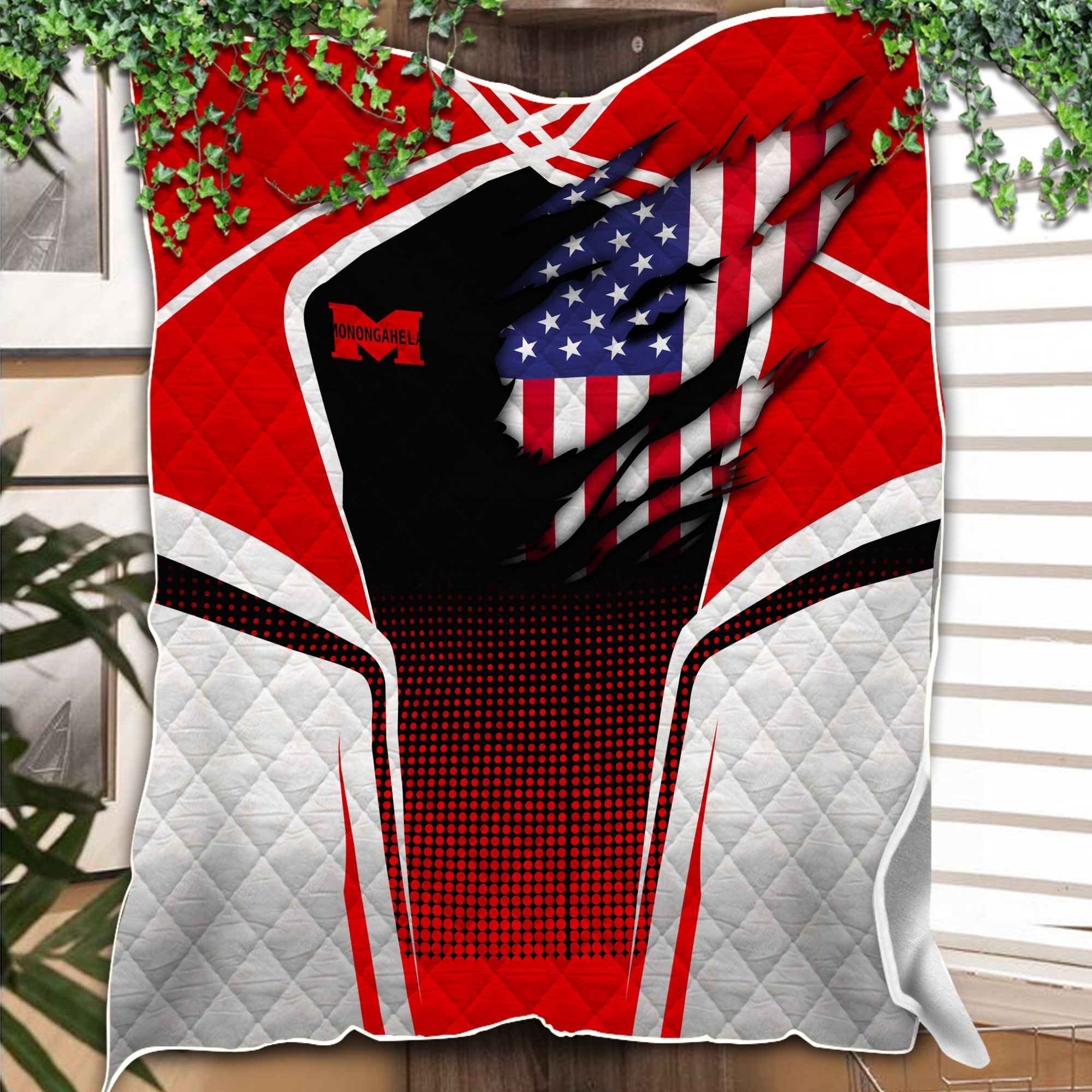 Railspirit Personalized Monongahela Railroad Premium Quilts American Vintage All Over Printed Premium Quilts