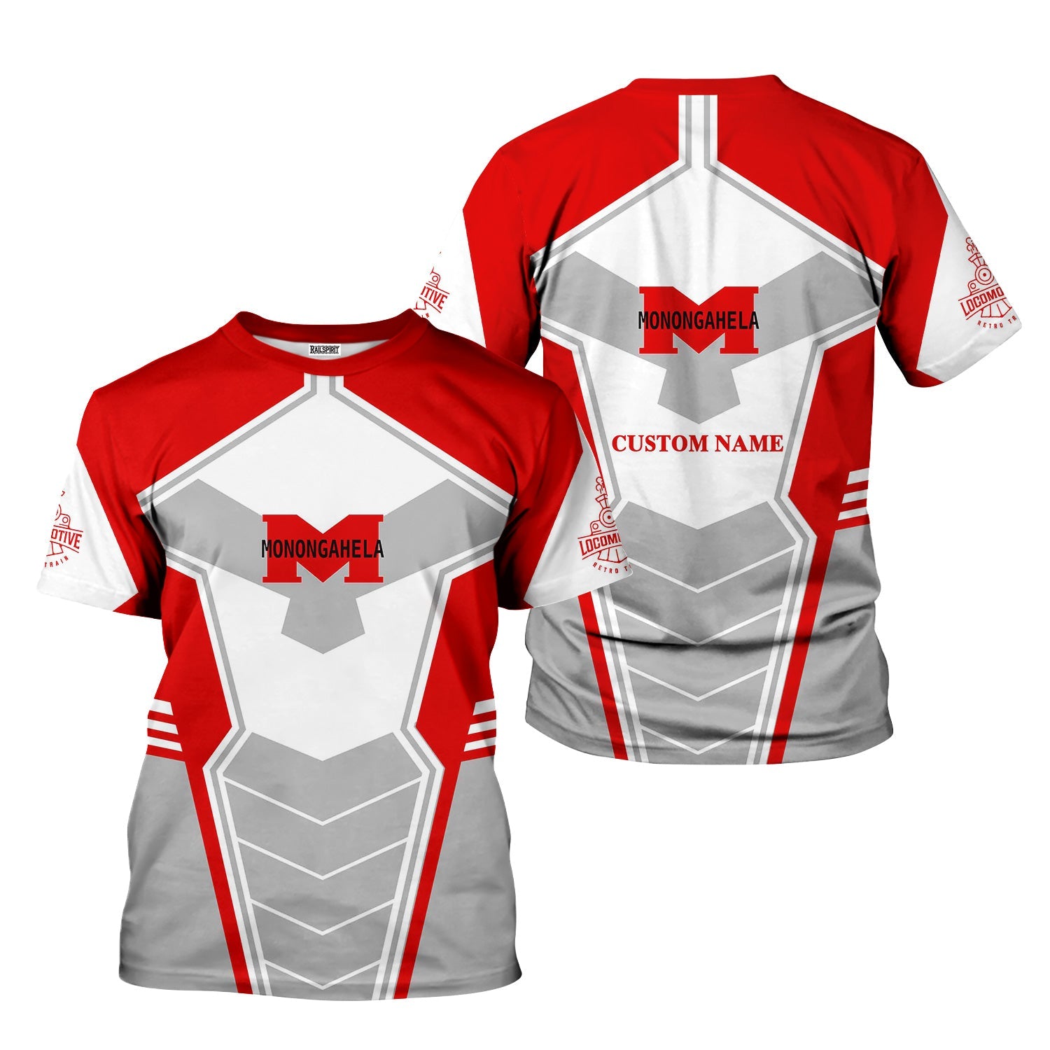 Railspirit Personalized Monongahela Railroad T-Shirt Engine-Inspired Style Train Shirt for Railroad Fanatic