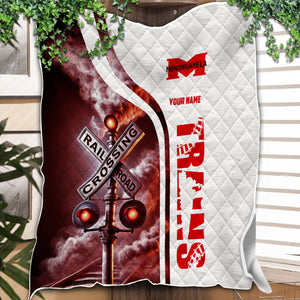 Railspirit Personalized Monongahela Railroad Premium Quilts Railroad Crossing Sign Quilts All Over Print