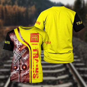 Railspirit Custom Name Strasburg Railroad T Shirt Railroad Crossing Sign Train Shirt All Over Print