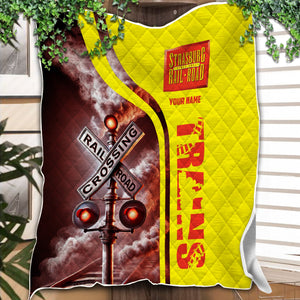 Railspirit Personalized Strasburg Railroad Premium Quilts Railroad Crossing Sign Quilts All Over Print