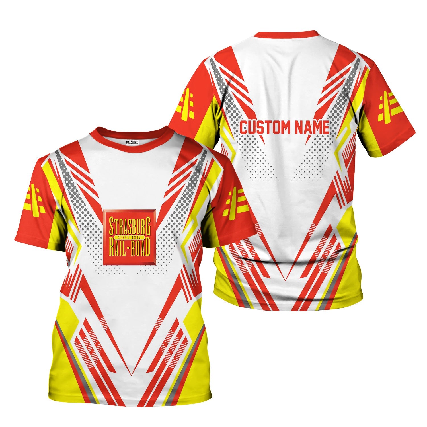 Railspirit Personalized Strasburg Railroad T-Shirt Railroad Tribute Design Train Shirt for Train Lovers