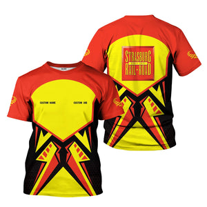 Railspirit Personalized Strasburg Railroad T-Shirt Vibriant Style with Custom Position Train Shirt