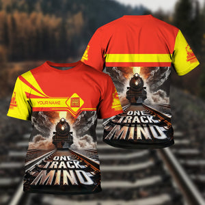 Railspirit Personalized Strasburg Railroad T Shirt One Track Mind Train Printed Shirt