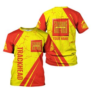 Railspirit Personalized Strasburg Railroad T-Shirt Crackle Texture Style Shirt For Trackhead
