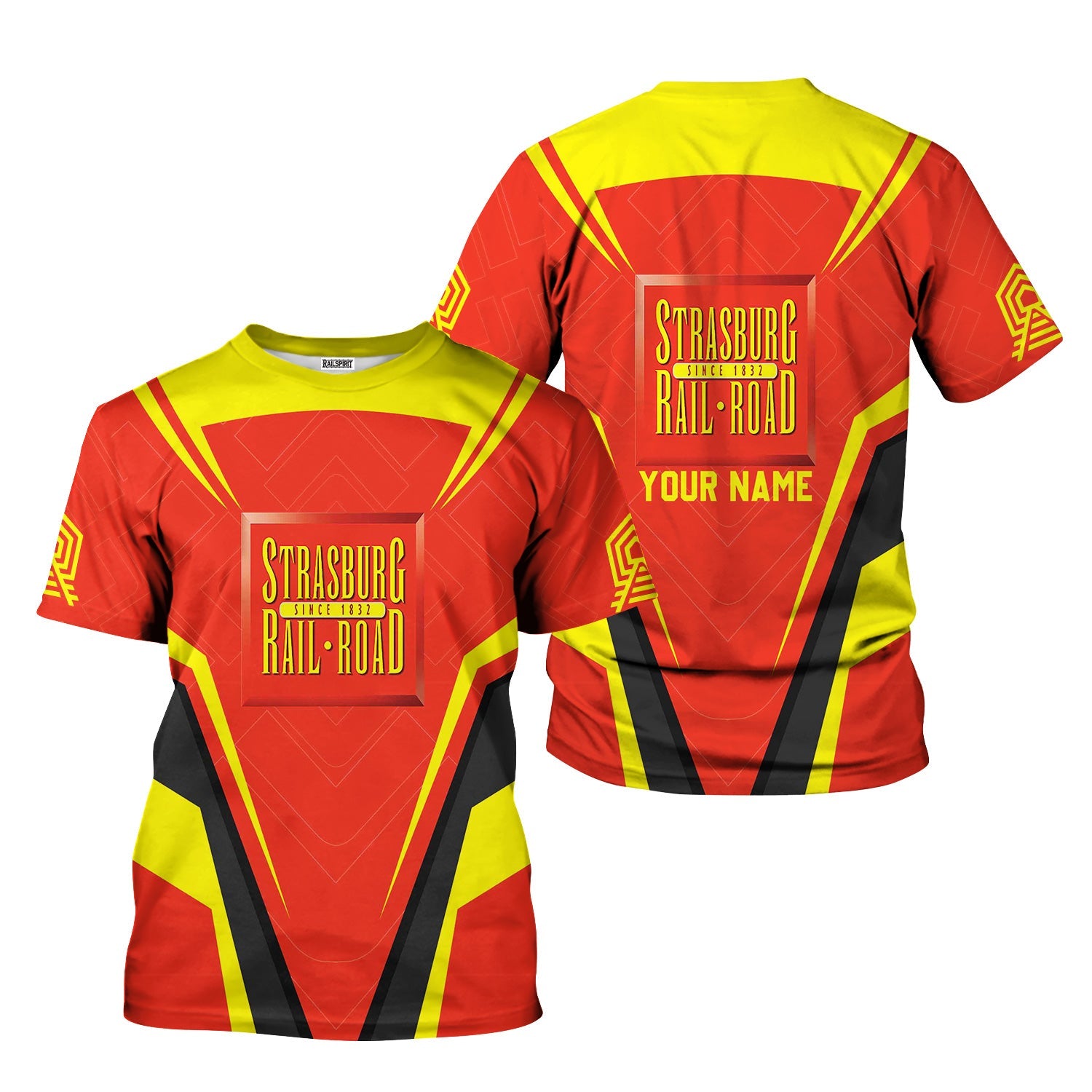 Railspirit Personalized Strasburg Railroad T-Shirt Railway Inspired Apparel Train Shirt for Train Lovers